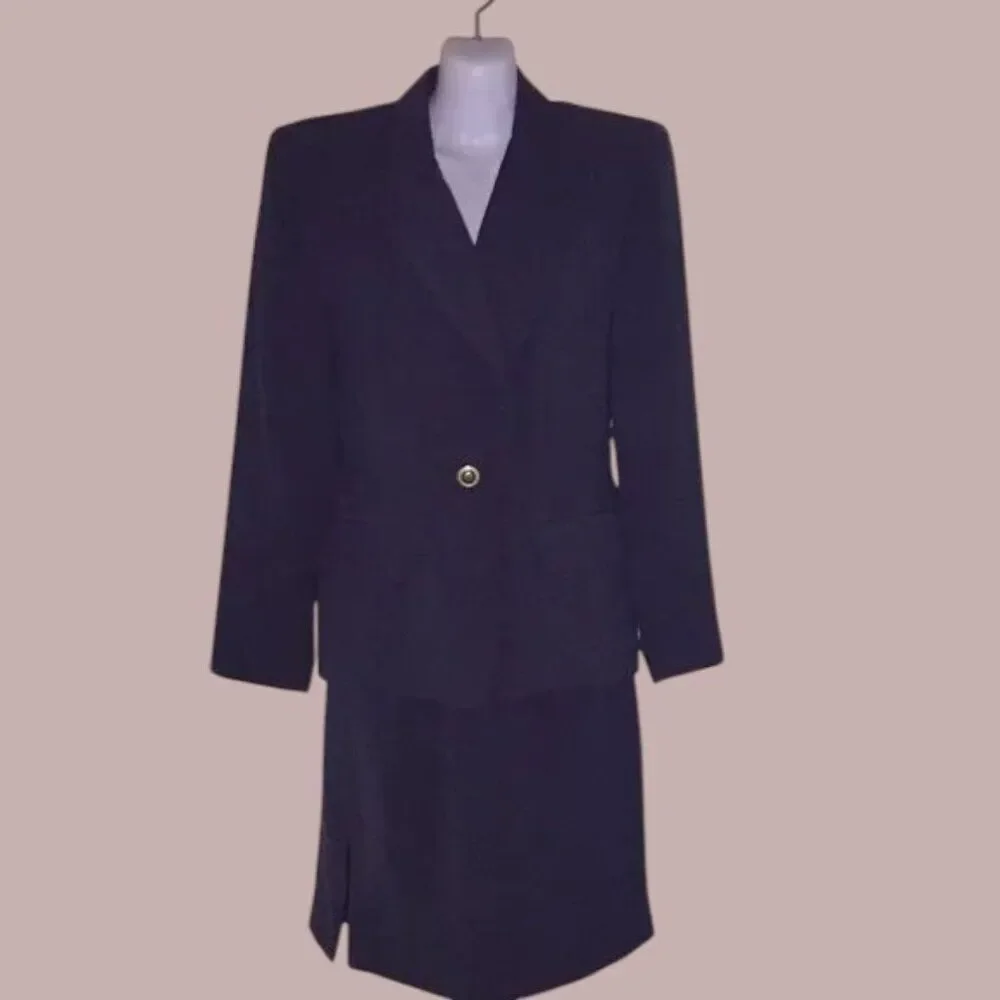 Two Piece Charcoal Grey Power Suit Size 10 and 6